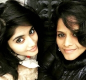 Megha Akash with her friend